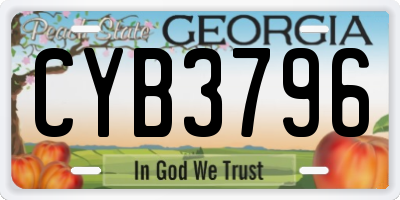 GA license plate CYB3796