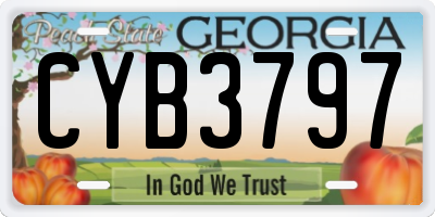 GA license plate CYB3797