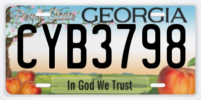 GA license plate CYB3798