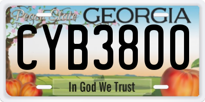 GA license plate CYB3800