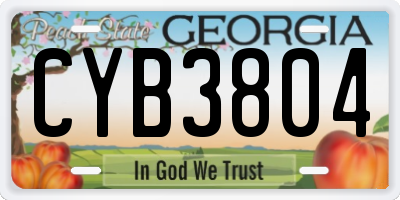 GA license plate CYB3804