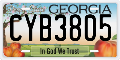 GA license plate CYB3805