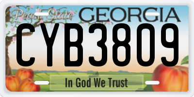 GA license plate CYB3809