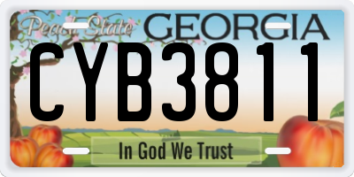 GA license plate CYB3811
