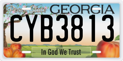GA license plate CYB3813