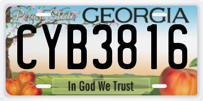 GA license plate CYB3816