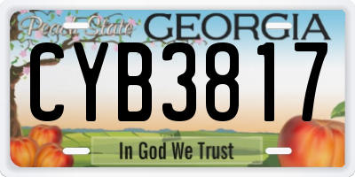 GA license plate CYB3817