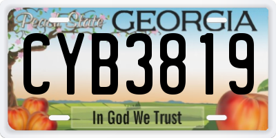GA license plate CYB3819