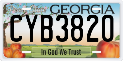 GA license plate CYB3820
