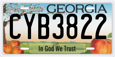GA license plate CYB3822