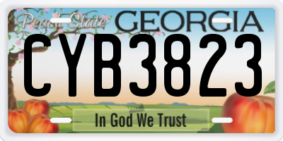 GA license plate CYB3823