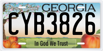 GA license plate CYB3826