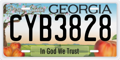 GA license plate CYB3828