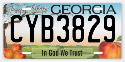 GA license plate CYB3829
