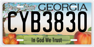 GA license plate CYB3830
