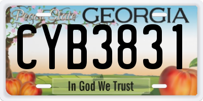 GA license plate CYB3831