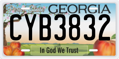 GA license plate CYB3832