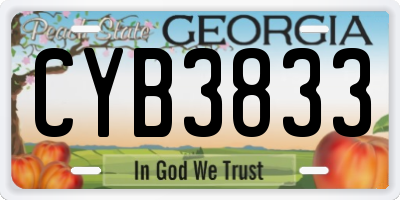 GA license plate CYB3833
