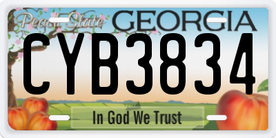 GA license plate CYB3834