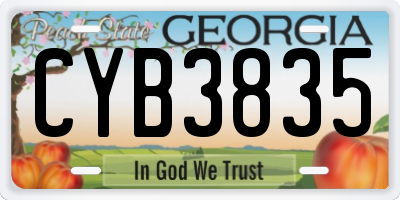 GA license plate CYB3835