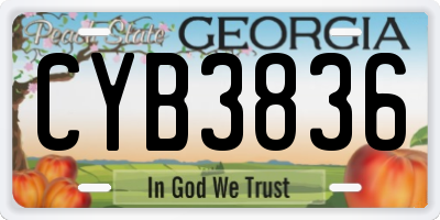 GA license plate CYB3836