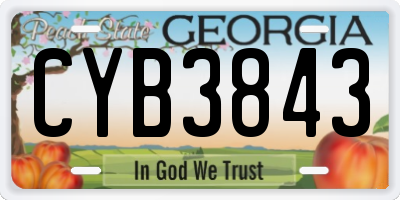 GA license plate CYB3843