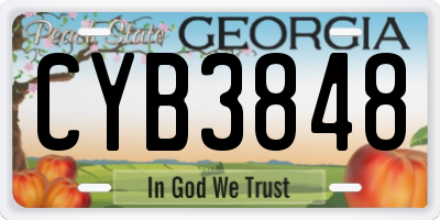 GA license plate CYB3848