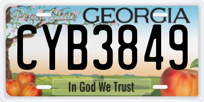 GA license plate CYB3849