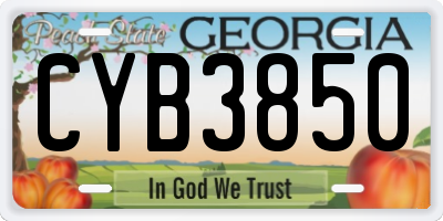 GA license plate CYB3850