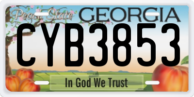GA license plate CYB3853