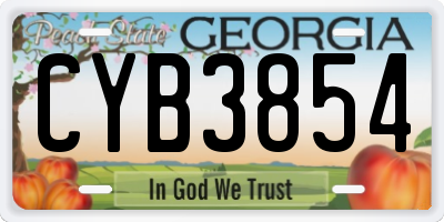 GA license plate CYB3854