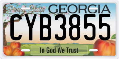 GA license plate CYB3855