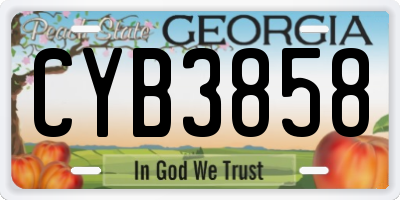 GA license plate CYB3858