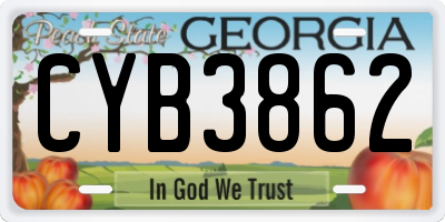 GA license plate CYB3862