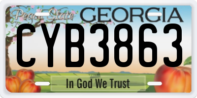 GA license plate CYB3863