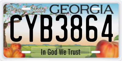GA license plate CYB3864