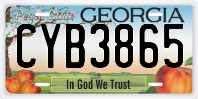 GA license plate CYB3865