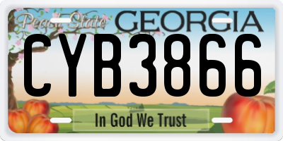 GA license plate CYB3866