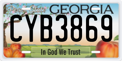 GA license plate CYB3869