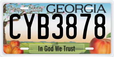 GA license plate CYB3878