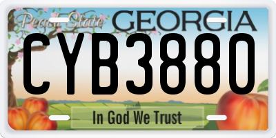 GA license plate CYB3880