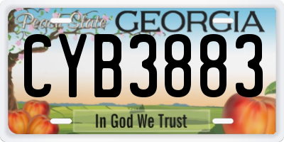 GA license plate CYB3883