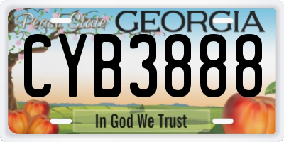 GA license plate CYB3888