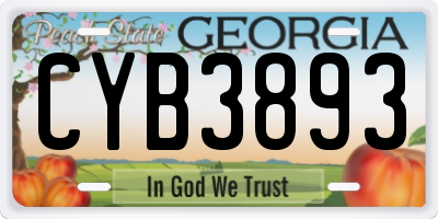 GA license plate CYB3893