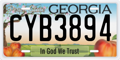GA license plate CYB3894