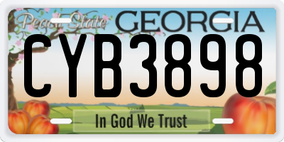 GA license plate CYB3898