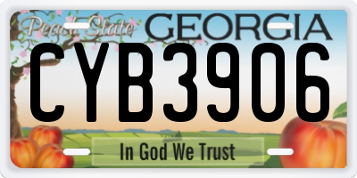 GA license plate CYB3906