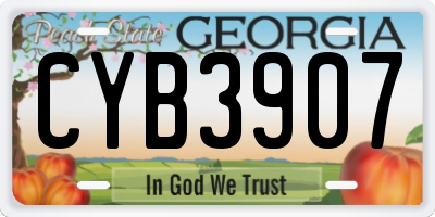 GA license plate CYB3907