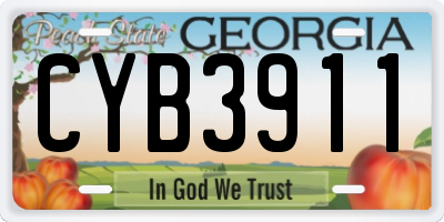 GA license plate CYB3911