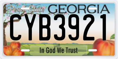 GA license plate CYB3921